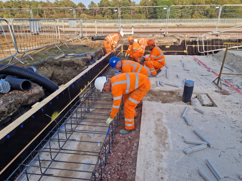 Reinforcement and shutter along a strip footing